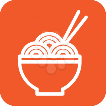 Simple thin line noodle icon vector