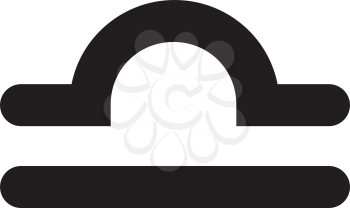Simple flat black libra sign icon vector