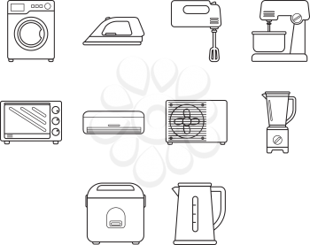 collection of home appliance icon vector