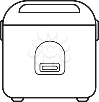 Simple thin line rice cooker icon vector