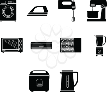 collection of home appliance icon vector