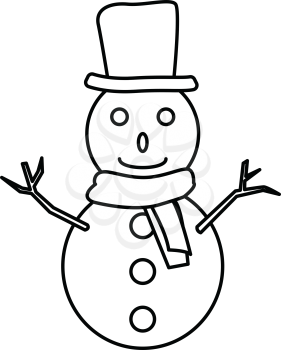 Simple thin line snowman icon vector