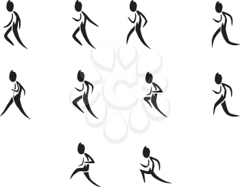 Collection of running icon vector