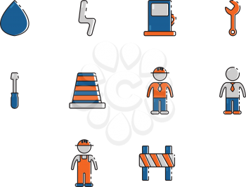 Collection of construction icon vector