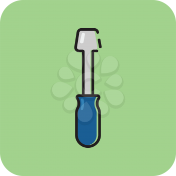 Simple flat color screwdriver icon vector