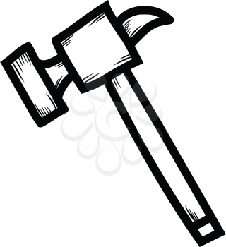 Simple thin line hammer icon vector