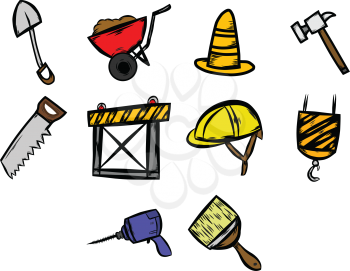 Collection of construction icon vector