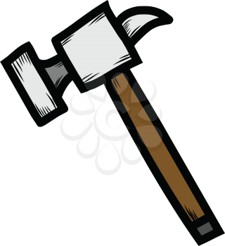 Simple flat color hammer icon vector