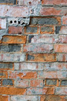 The grunge olden colored brick wall texture