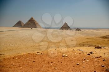 The Egyptian pyramids and beautiful desert. Egypt. Cairo - Giza.