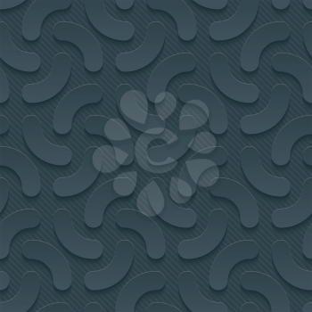 Dark perforated paper with cut out effect. Abstract 3d seamless background. Vector EPS10.