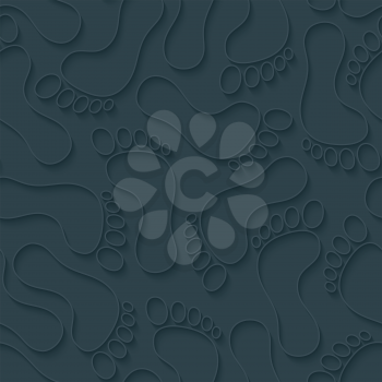 Footprints wallpaper. 3d seamless background. Vector EPS10.