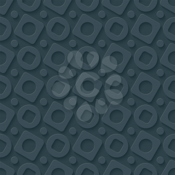 Circless and squares seamless pattern. 3d seamless background. Vector EPS10.