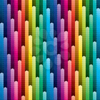 3d Colorful piles of cubes seamless background