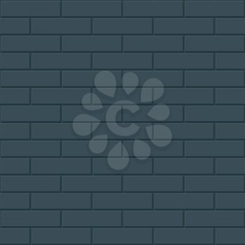 Bricks wall seamless dark background. Dark tileable neutral pattern of new brickwall. Vector EPS10.