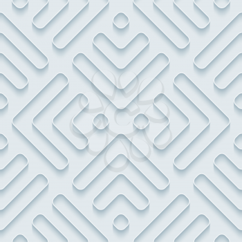 White paper with outline extrude effect. Abstract 3d seamless background. Halftone vector EPS10.