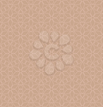 Neutral Seamless Linear Pattern. Tileable Geometric Outline Ornate. Floral Vector Background.