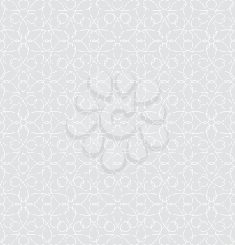 Neutral Seamless Linear Pattern. Tileable Geometric Outline Ornate. Floral Vector Background.