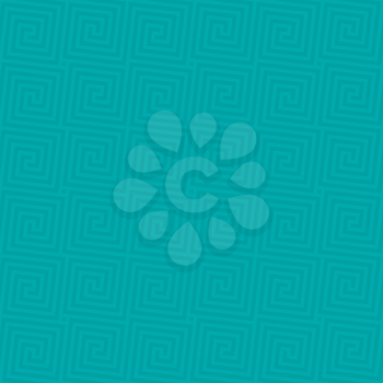 Turquoise Classic meander seamless pattern. Greek key neutal tileable linear vector background.