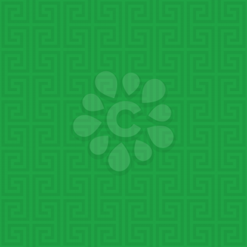 Green Classic meander seamless pattern. Greek key neutral tileable linear vector background.