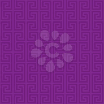 Purple Classic meander seamless pattern. Greek key neutral tileable linear vector background.