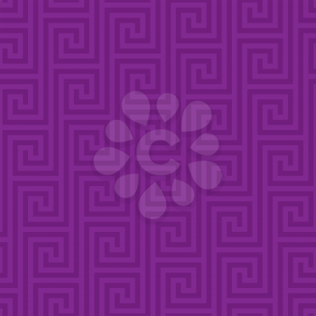 Purple Classic meander seamless pattern. Greek key neutal tileable linear vector background.