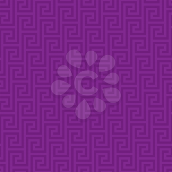 Purple Classic meander seamless pattern. Greek key neutral tileable linear vector background.