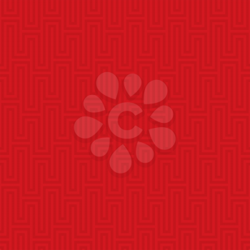 Red Waveform seamless pattern.Neutal tileable linear vector background.