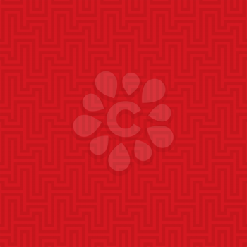 Red Waveform seamless pattern. Neutral tileable linear vector background.