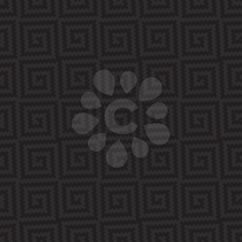 Black Meander Pixel Art Pattern. White Neutral Seamless Pattern for Modern Design in Flat Style. Tileable Greek Key Vector Background.