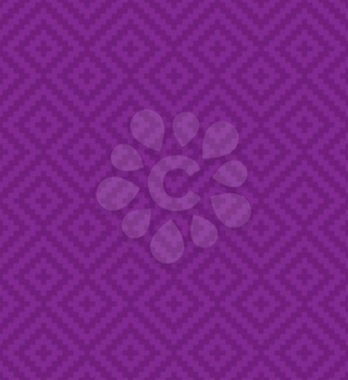 Purple Meander Pixel Art Pattern. White Neutral Seamless Pattern for Modern Design in Flat Style. Tileable Greek Key Vector Background.