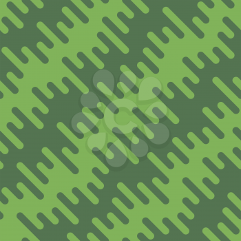 Diagonal Wavy Irregular Rounded Lines Seamless Pattern. White tileable vector background in flat style.
