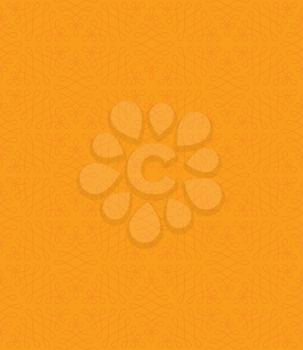 Orange Neutral Seamless Flourish Pattern. Tileable Squiggle Stroke Ornate. Vintage Flourish Vector Background.