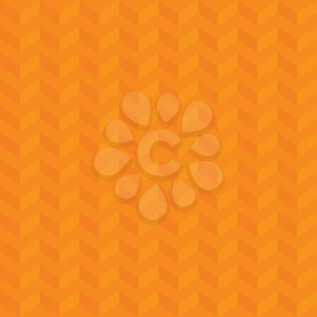 Orange Isometric Chevron Pattern. Neutral Seamless Herringbone Wallpaper Pattern for Modern Design in Flat Style. Tileable Geometric Tech Vector Background.