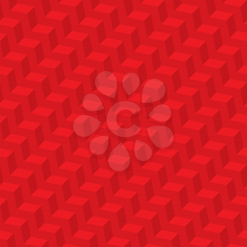 Red Isometric Chevron Pattern. Neutral Seamless Herringbone Wallpaper Pattern for Modern Design in Flat Style. Tileable Geometric Tech Vector Background.