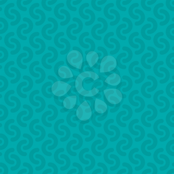Rounded lines seamless vector pattern. Neutral seamless vector background in turquoise color.
