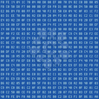 Computer blue screen hexadecimal code seamless pattern. Tileable vector background or wallpaper.
