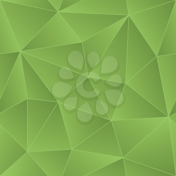 Low Poly Seamless Background in Greenery Color. Tileable vector pattern.
