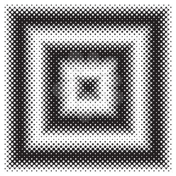 Black and White Halftone Squares. Vector Design Element with Half Tone Fade Effect. Monochrome spotted seamless pattern.
