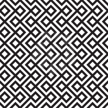 Black and white Linear Weaved Seamless Pattern. Monochrome tileable vector background.