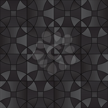 Dark gray floor tiles seamless pattern. Neutral black tileable vector background.