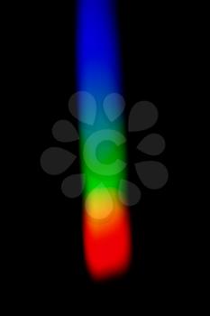 Dark screen with colorful spectrum as a result of disperses the white solar light in triangular prism