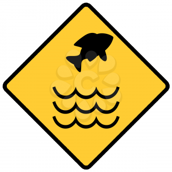 Royalty Free Clipart Image of a Fish Sign