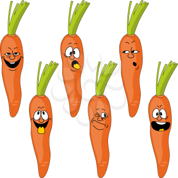 Royalty Free Clipart Image of a Carrot Set