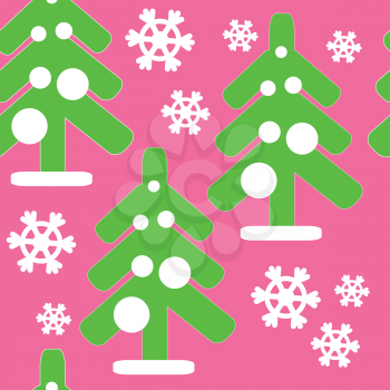 Vector. Seamless ornament with christmas tree in color 115