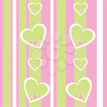 Vector. Seamless ornament with heart in color 422