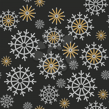 Vector. Seamless ornament snowflake  in color 470