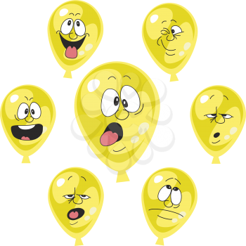 Vector. Emotion yellow balloon set 002