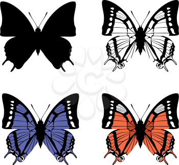 Vector. Butterfly set 04