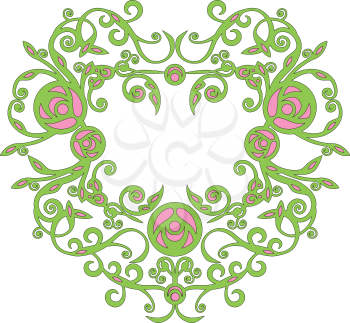 Vector. Ornament heart in color  72